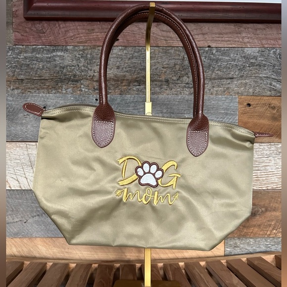 Handbags - NWOT-Dog Mom Tote Bag Paw Print embroidered Zip Top